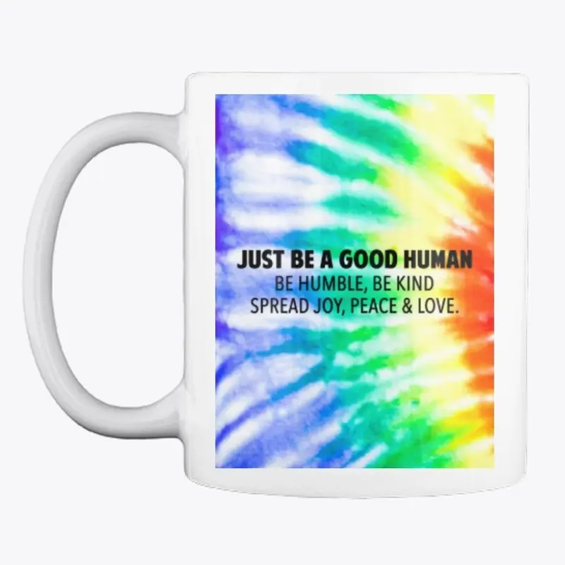 RAINBOW TIE DYE GOOD HUMAN | BLACK LOGO