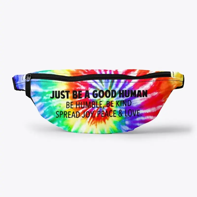 RAINBOW TIE DYE GOOD HUMAN | BLACK LOGO