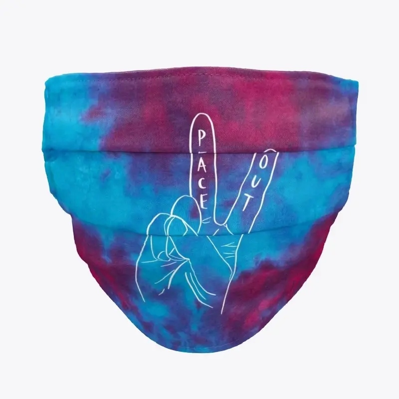 BLUE & PURPLE TIE DYE PEACE OUT | WHITE